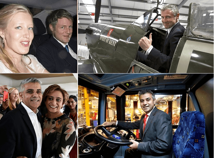 لغريمان الانتخابيان كل مع زوجته، خان يقود باص النقل كما كان يفعل والده، وزاك يقود طائرات وأفخر السيارات