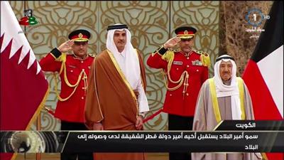 أمير #الكويت يستقبل أمير #قطر