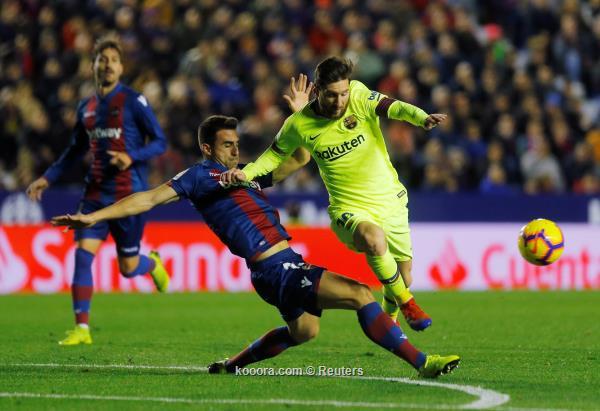 ميسي يقود برشلونة للانتقام من ليفانتي بخماسية نظيفة